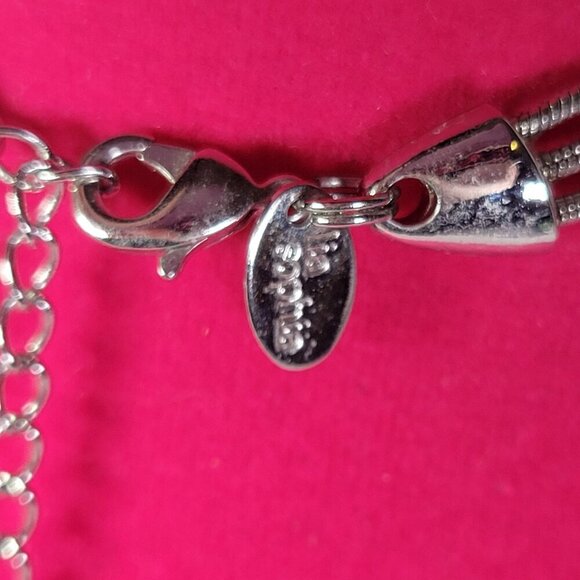 Lia Sophia Silver-Tone Modest Geometric Double Chain Geometric Pendant Necklace - Picture 4 of 4